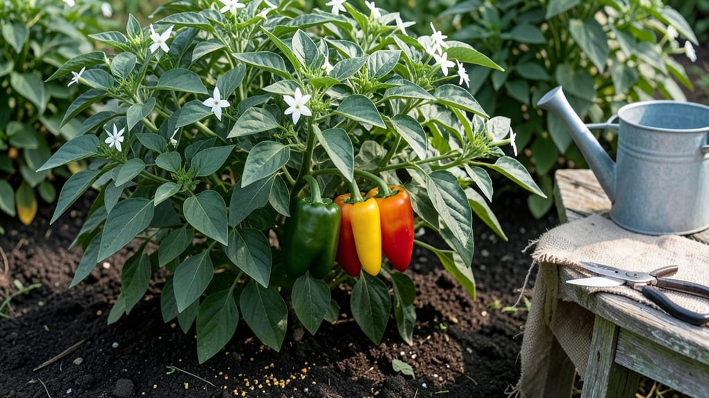 Sweet Hungarian Pepper Growing Guide: Pole-Trained Heat in Compact Spaces Without Bitterness