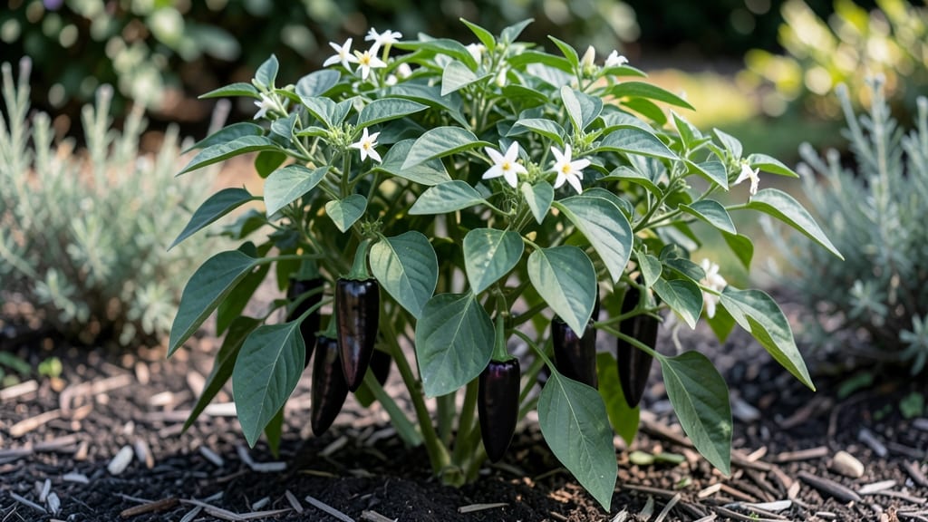 Black Sweet Pepper Growing Guide: Pole-Trained Heat in Compact Gardens Without Bitter Surprises