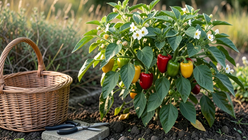 Red and Yellow Peppers Growing Guide: Pole-Trained Success in Compact Gardens
