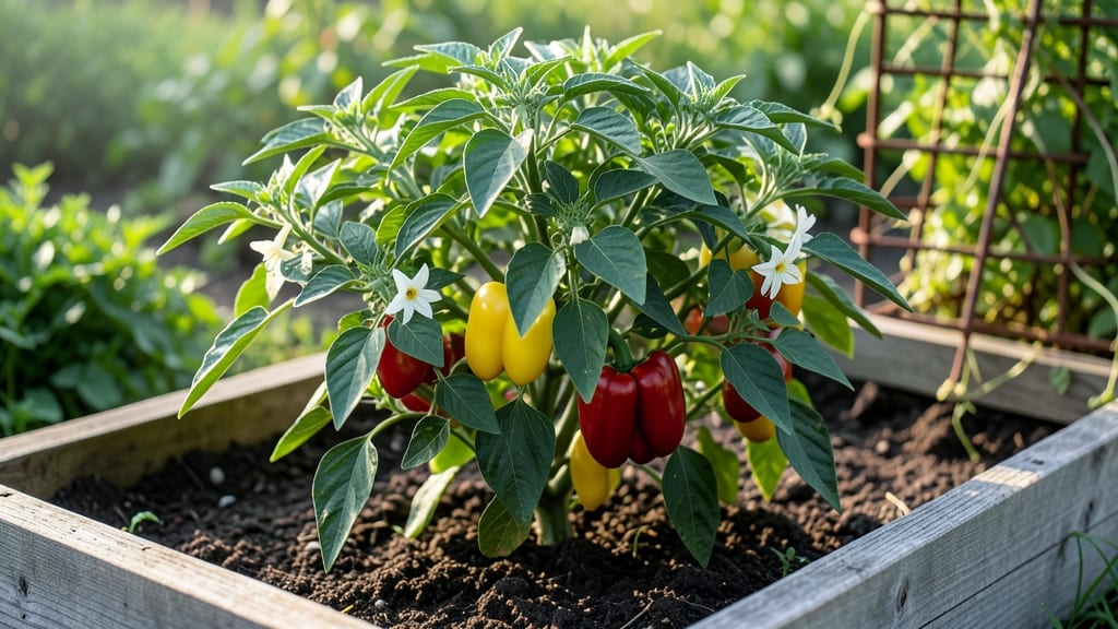 Bell Peppers Produce: Vertical Garden Space-Savers for Bountiful Harvests