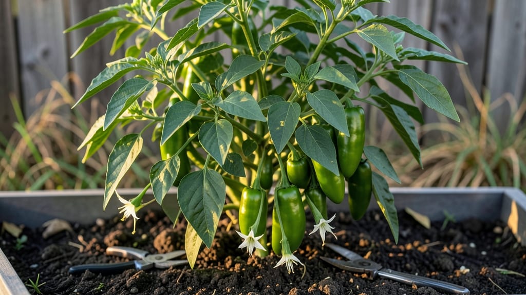 Green Jalapeno Peppers: Pole-Trained Spice in 55 Days Without Bitterness