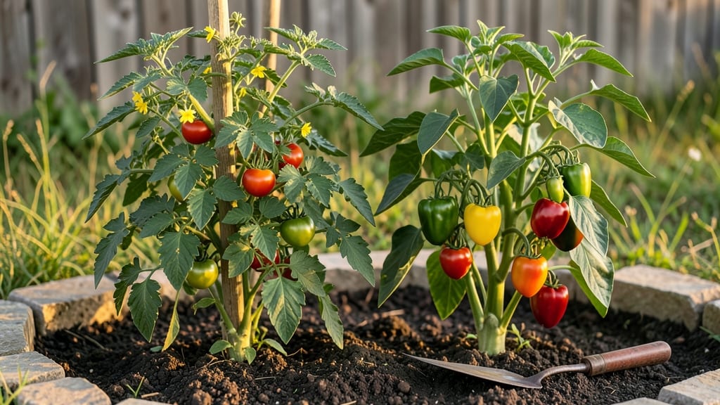Tomato And Peppers Growing Guide: Pole-Trained Success in Small Gardens