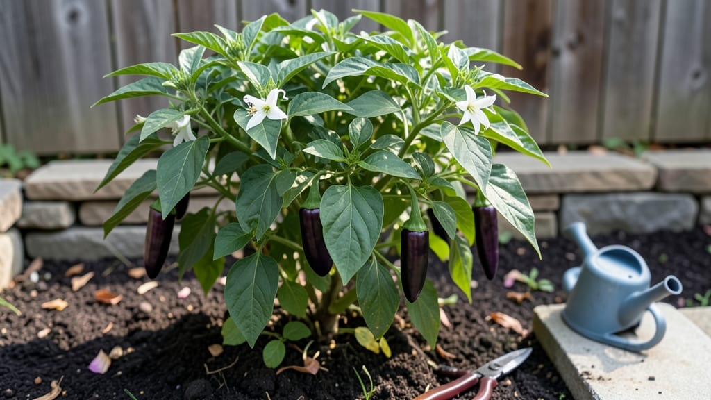 Murasaki Purple Peppers: Pole-Trained Beauty With Edible Flowers