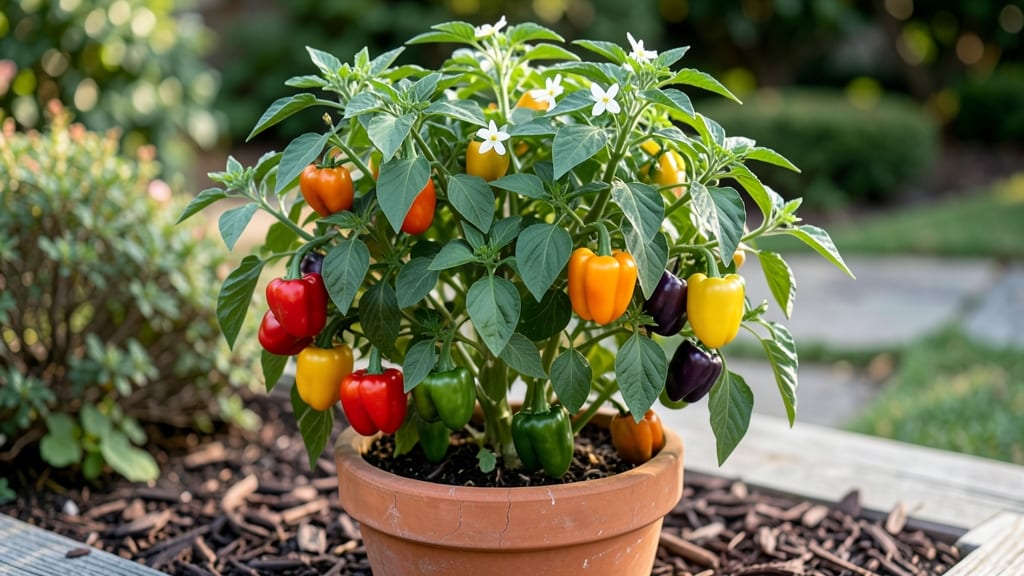 Rainbow Pepper Plants: Pole-Trained Color Explosion in 55 Days
