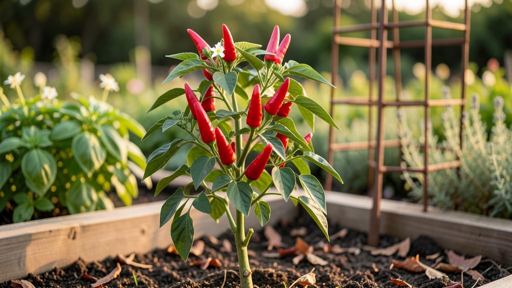 Small Hot Chili Peppers: Pole-Trained Firepower in Tiny Gardens