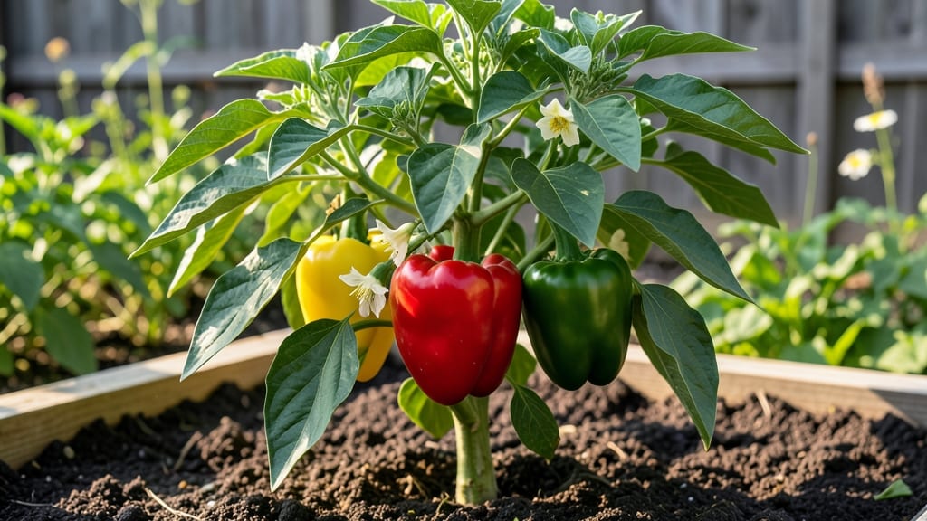 Large Bell Pepper Growing Guide: Space-Saving Pole Training for Big Harvests