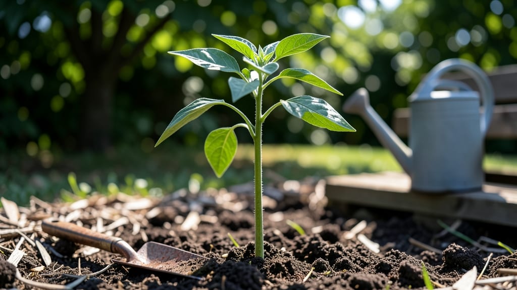 Green Pepper Seedlings: Pole-Trained Growth Hacks for Compact Gardens