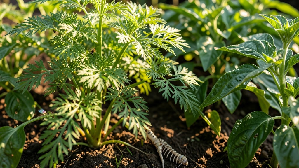 Dill Plants Near Jalapenos