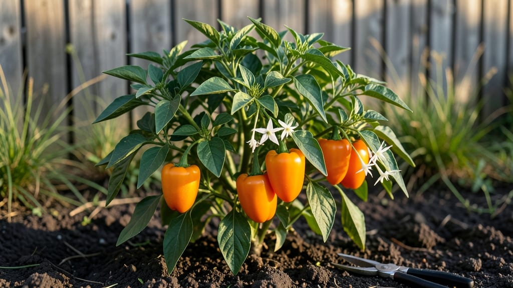 Orange Lesya Pepper Growing Guide: Pole-Trained Spice That Thrives in Cool Climates