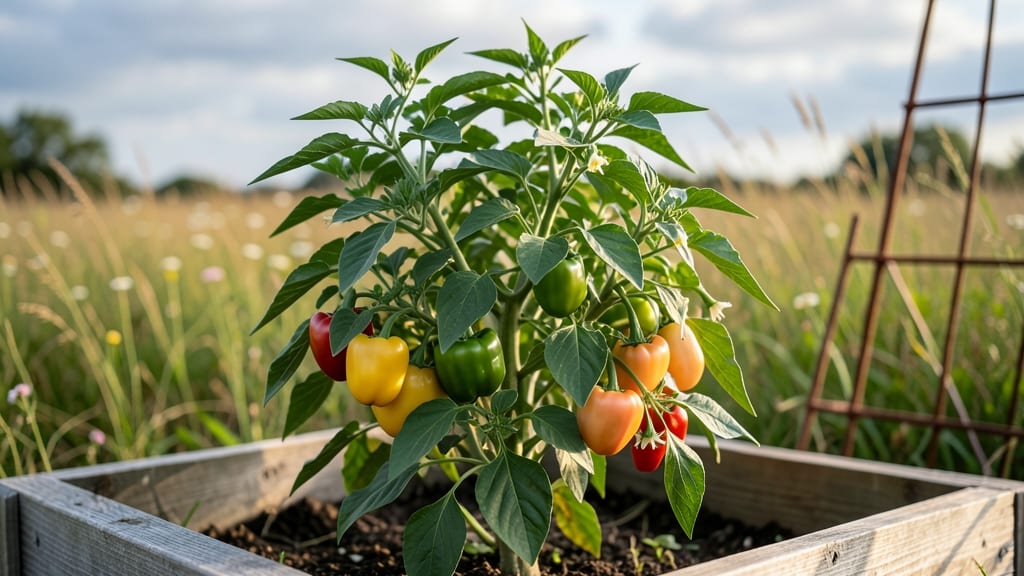 Bonnie Pepper Plants: Pole-Trained Abundance in Small Gardens Without Bitterness