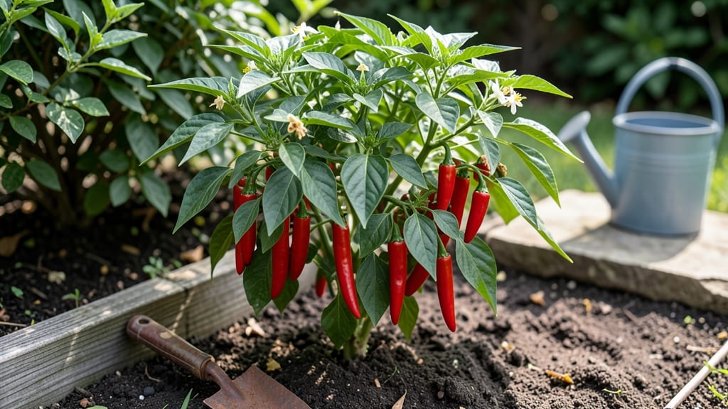 Chili Red Hot Pepper Plant Recipe: Pole-Trained Heat in 55 Days Without Bitterness