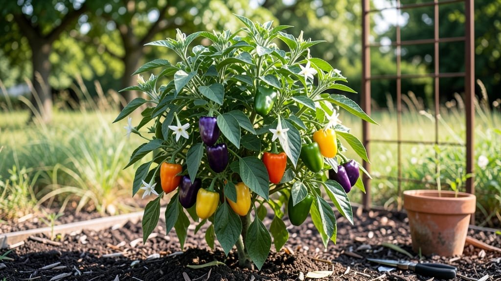 Carnival Blend Sweet Pepper Recipe: Pole-Trained Color Explosion in 55 Days