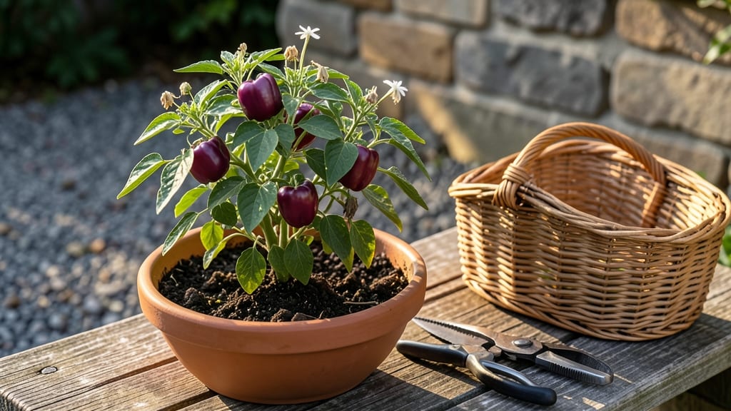 Carmen Sweet Pepper Growing Guide: Compact Pole-Trained Heat in 55 Days Without Bitterness