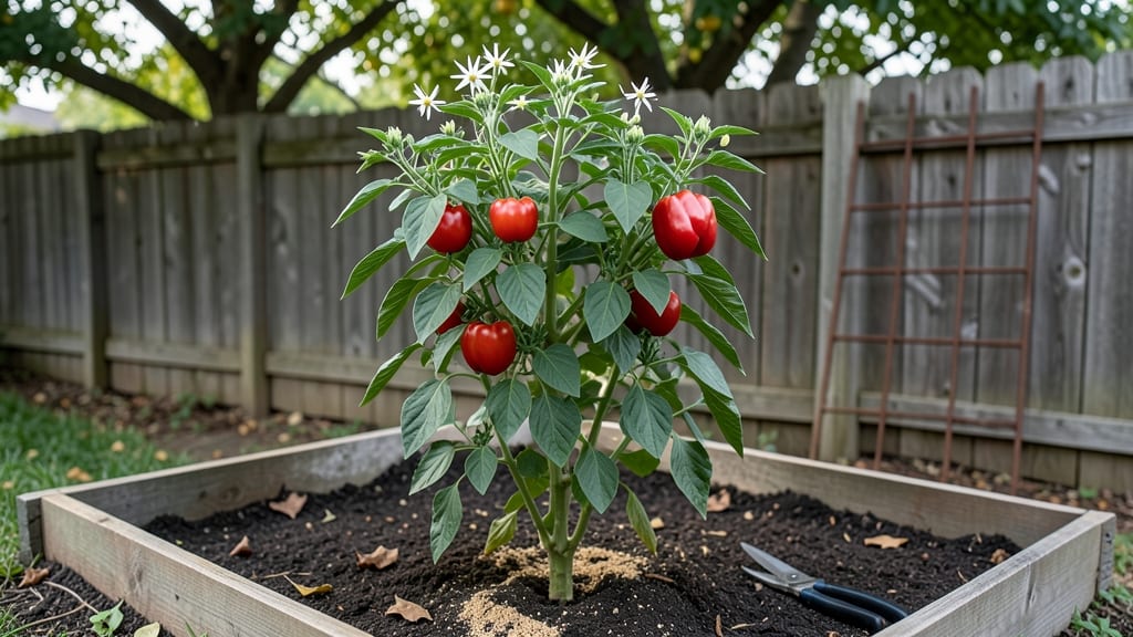 Growing Red Bell Pepper Recipe: Pole-Trained Sweetness in 55 Days