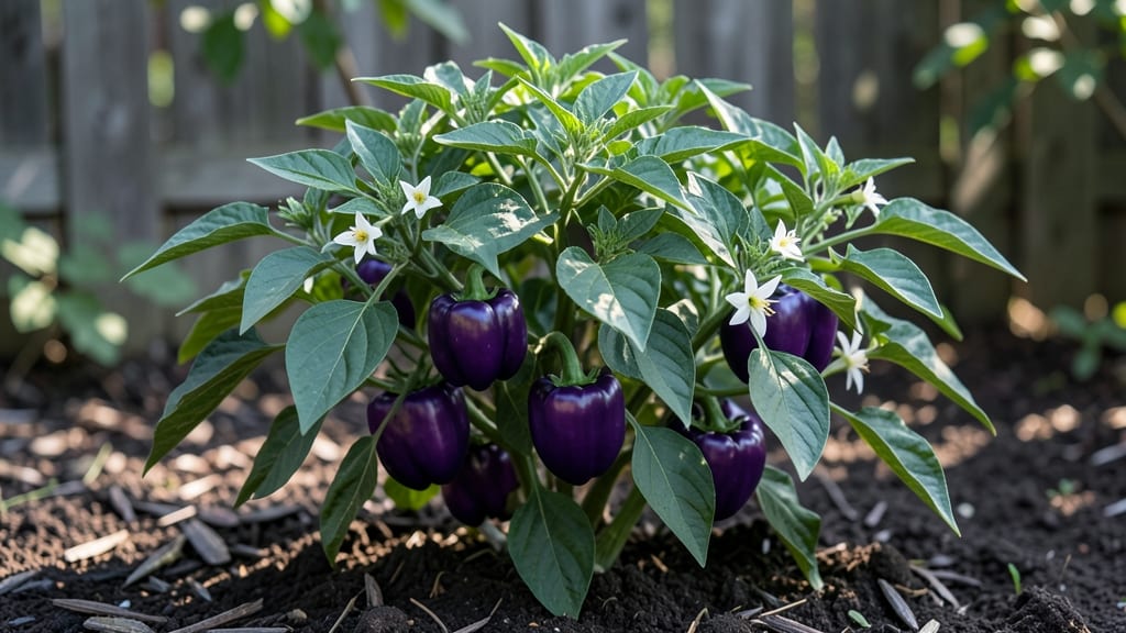 Purple Colored Peppers: Vibrant Harvest in Compact Vertical Space