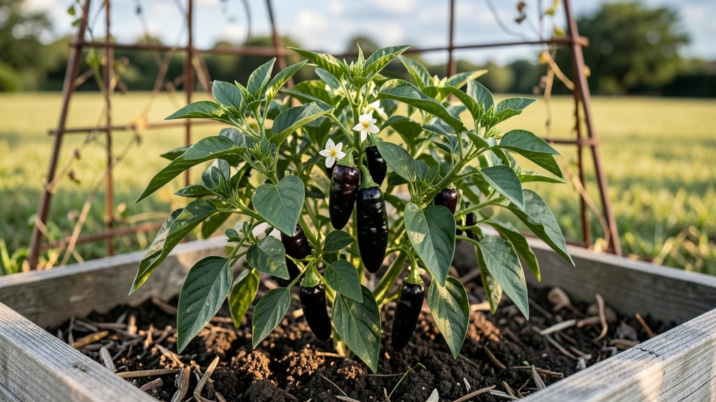 Black Chili Pepper Plants: Pole-Trained Spice Garden in Compact Spaces