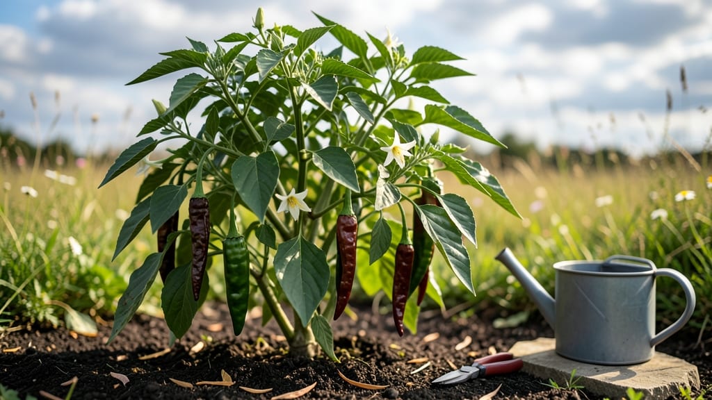 Pasilla Bajio Peppers: Pole-Trained Heat for Compact Gardens Without Bitterness