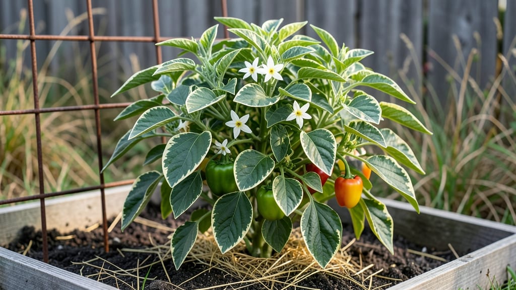 Variegated Pepper Plants: Striped Beauty That Thrives Pole-Trained
