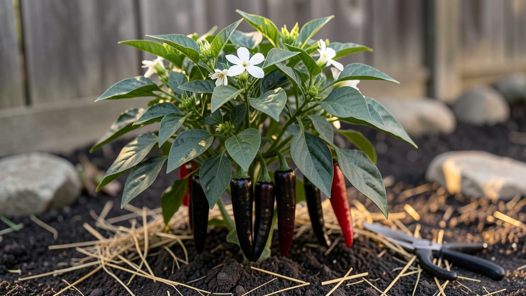 Black Chili Pepper Growing Guide: Pole-Trained Spice Garden in 60 Days Without Bitterness