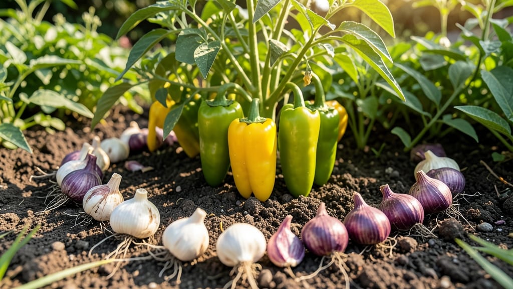 Garlic Discourages Pests with Strong Aroma